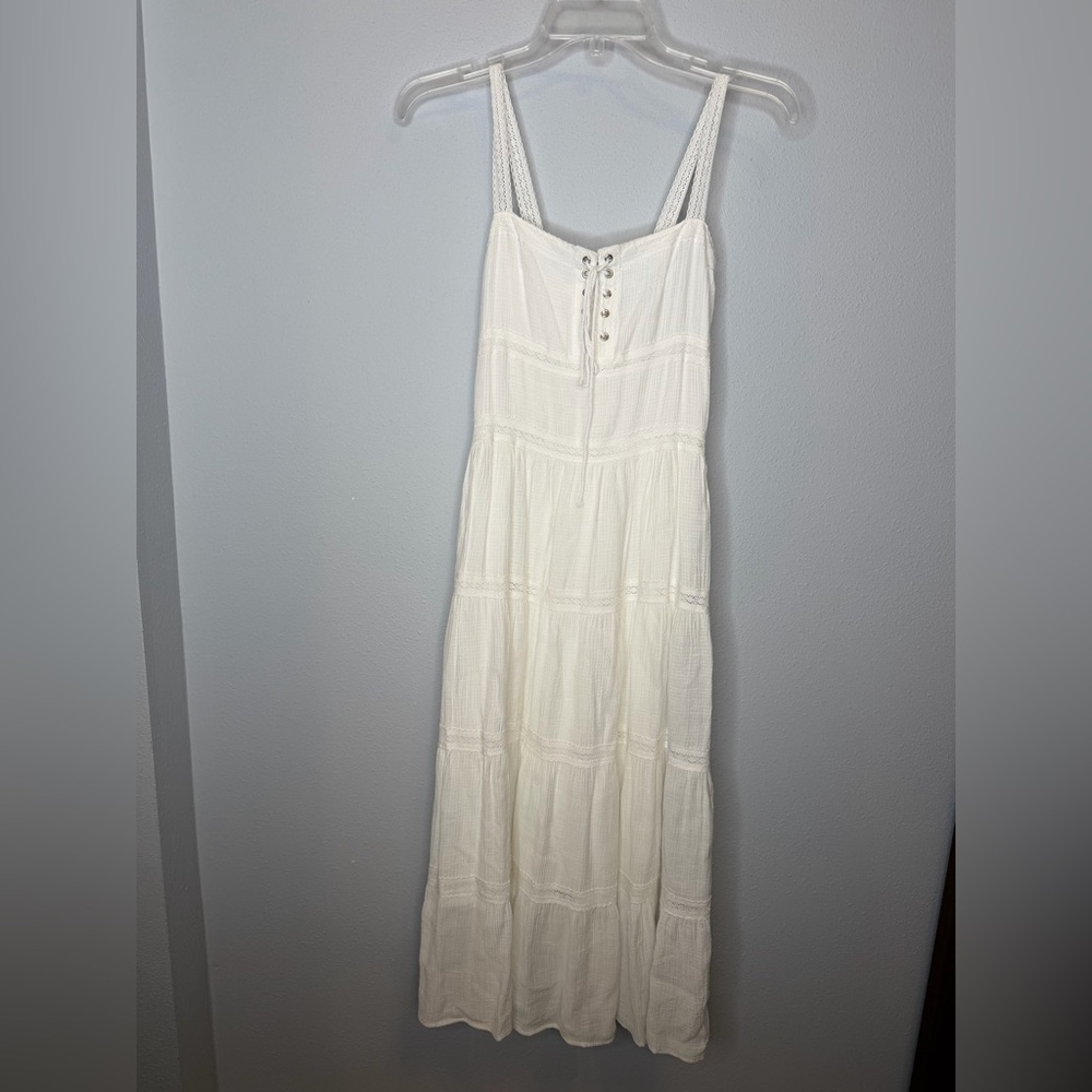 Sage the label cottage core midi dress new size M white